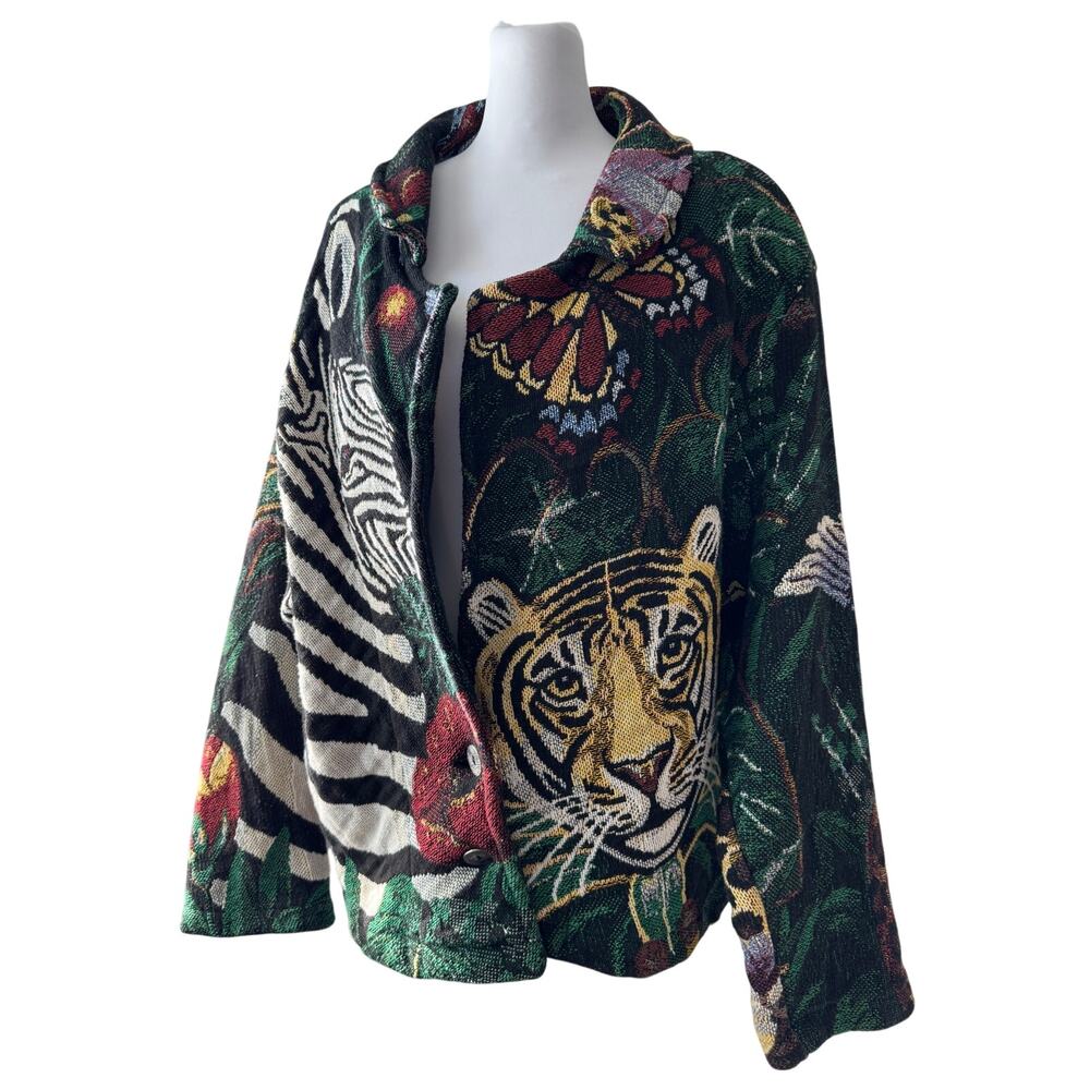 Vintage ‘90s Paco Soler Jungle Tapestry 100% Cotton Jacket